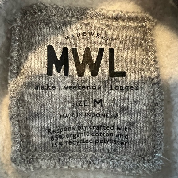 Madewell Women's MWL Betterterry Henley Sweatshirt Size M NB236 - Picture 4 of 8